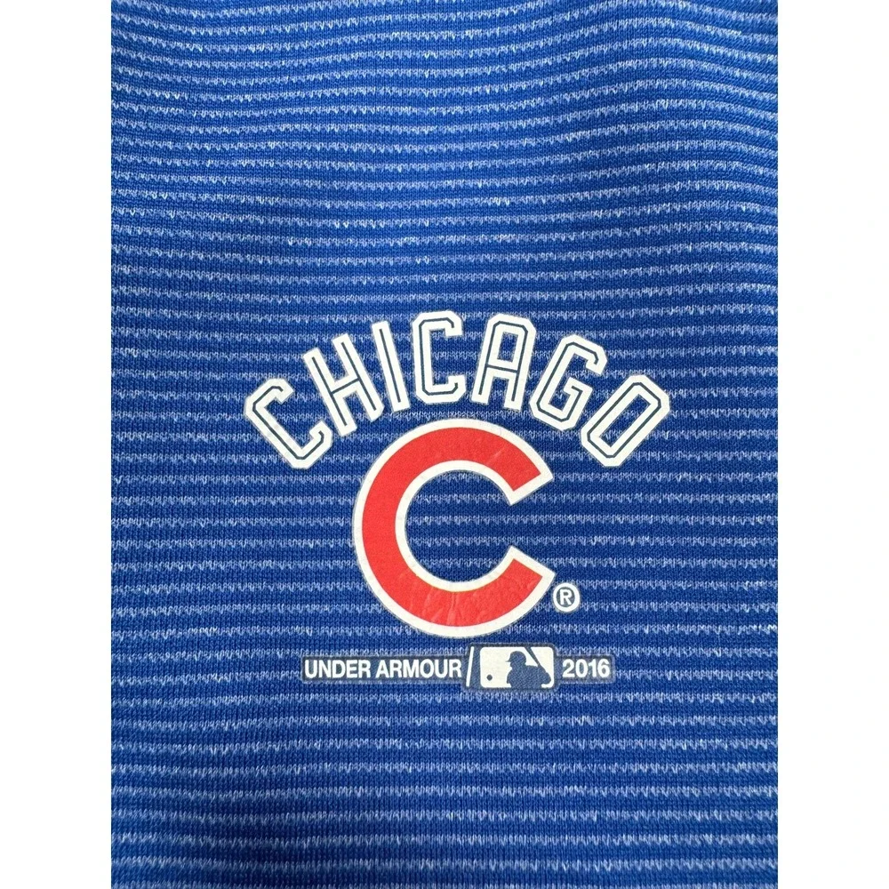 Under Armour Chicago Cubs Womens XL 1/4 Zip Pullover Blue MLB Fitted